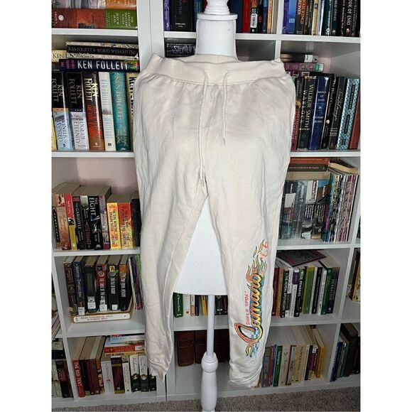 GM Beige Fleece Chevrolet Camaro Super Sport 66  Yoga JoggersSweatpants Size SM - Picture 2 of 6